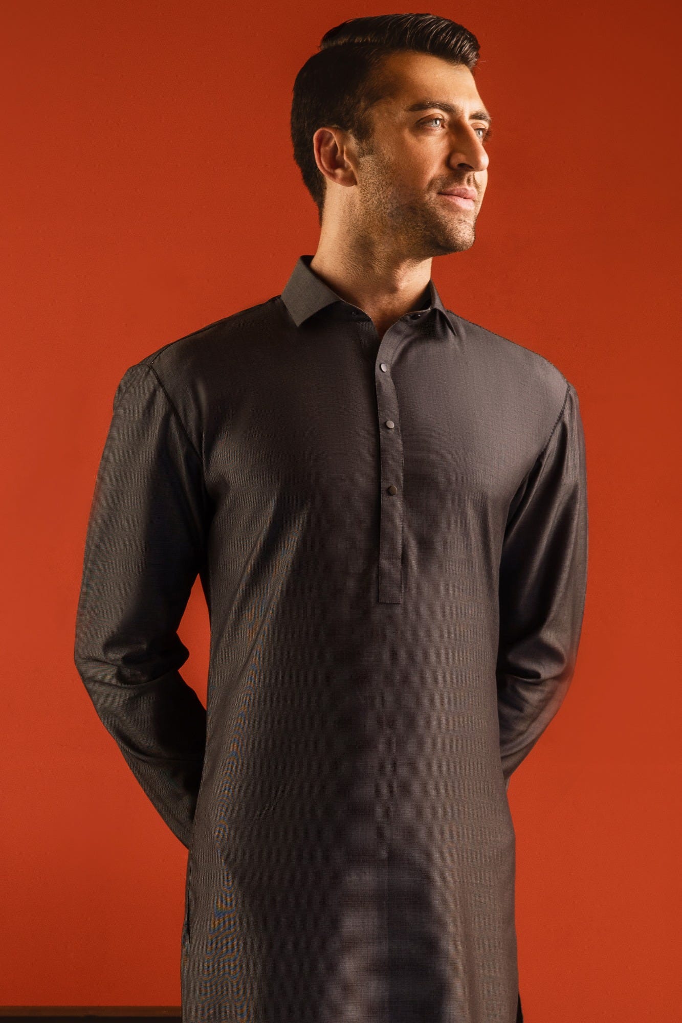 HOLLAND - BLACK COTTON KURTA TROUSER