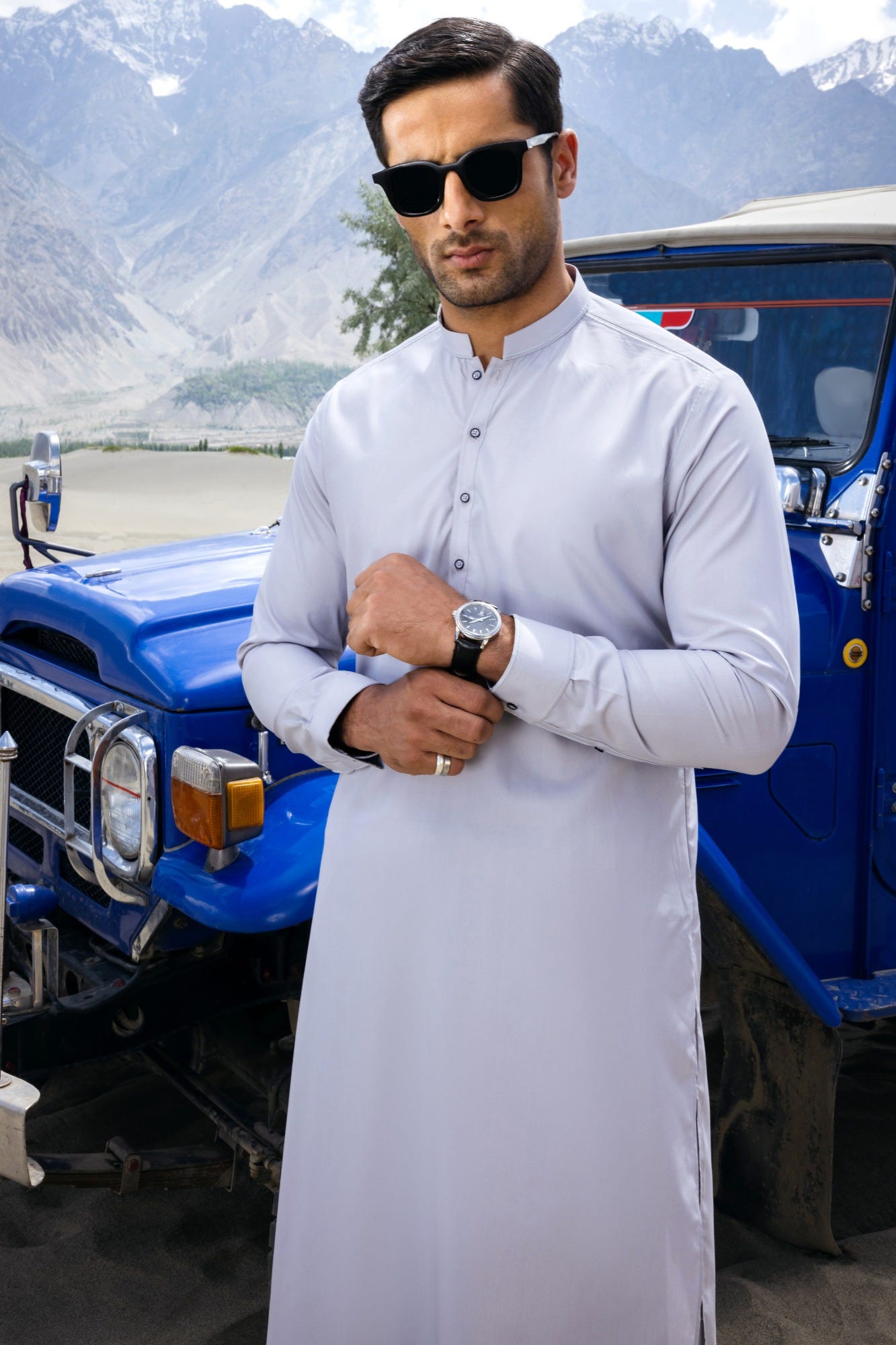 HUNGARY - GREY BLENDED KAMEEZ SHALWAR