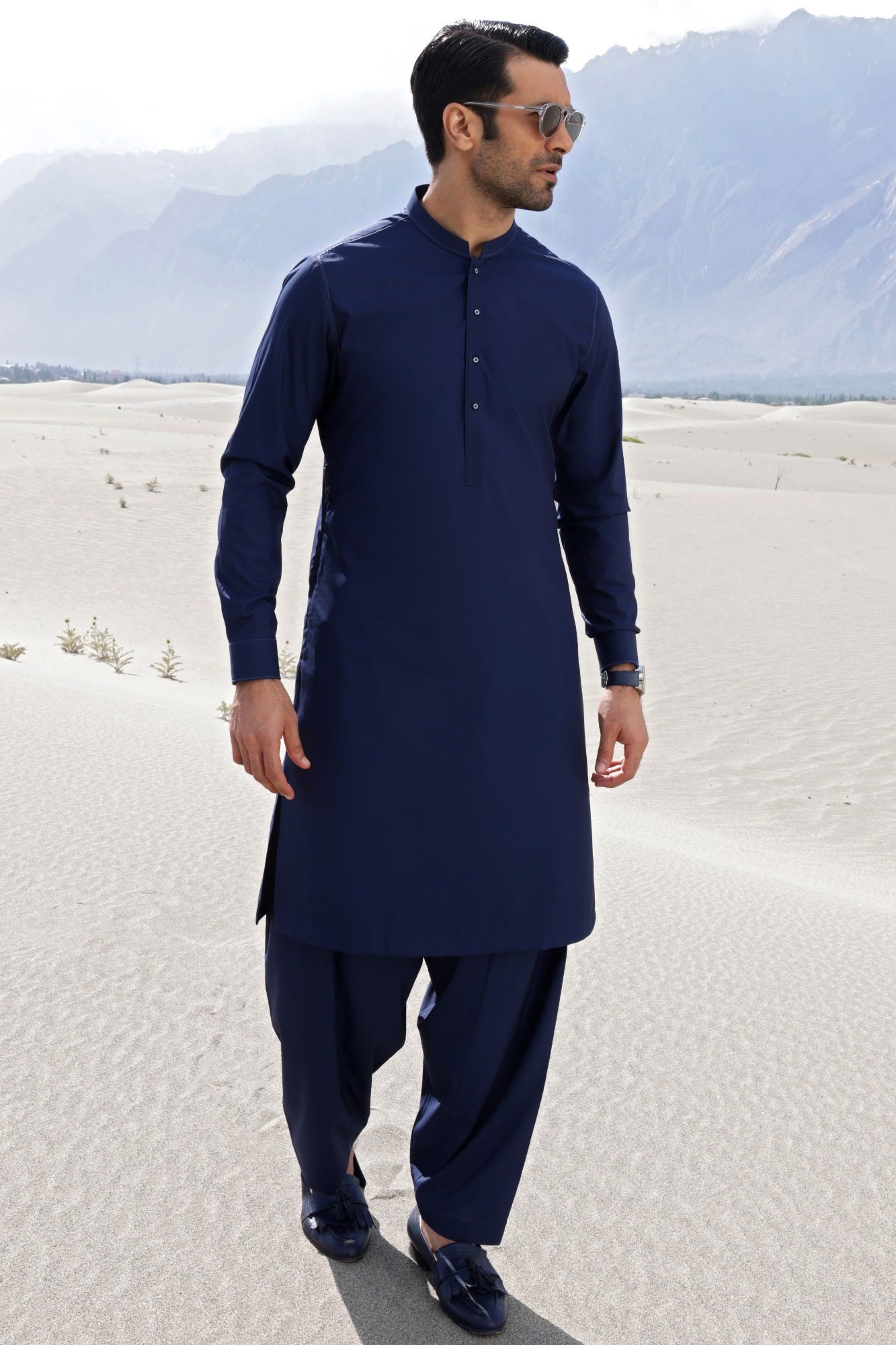 HUNGARY - NAVY BLENDED KAMEEZ SHALWAR
