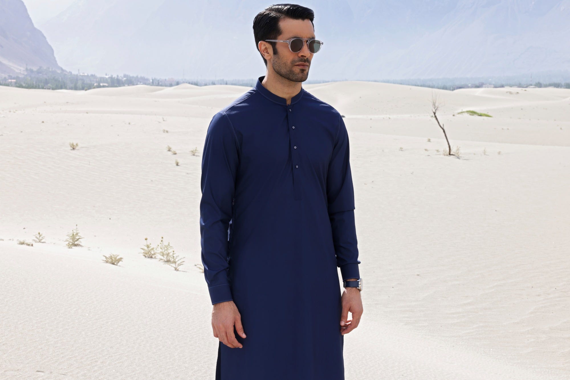 HUNGARY - NAVY BLENDED KAMEEZ SHALWAR