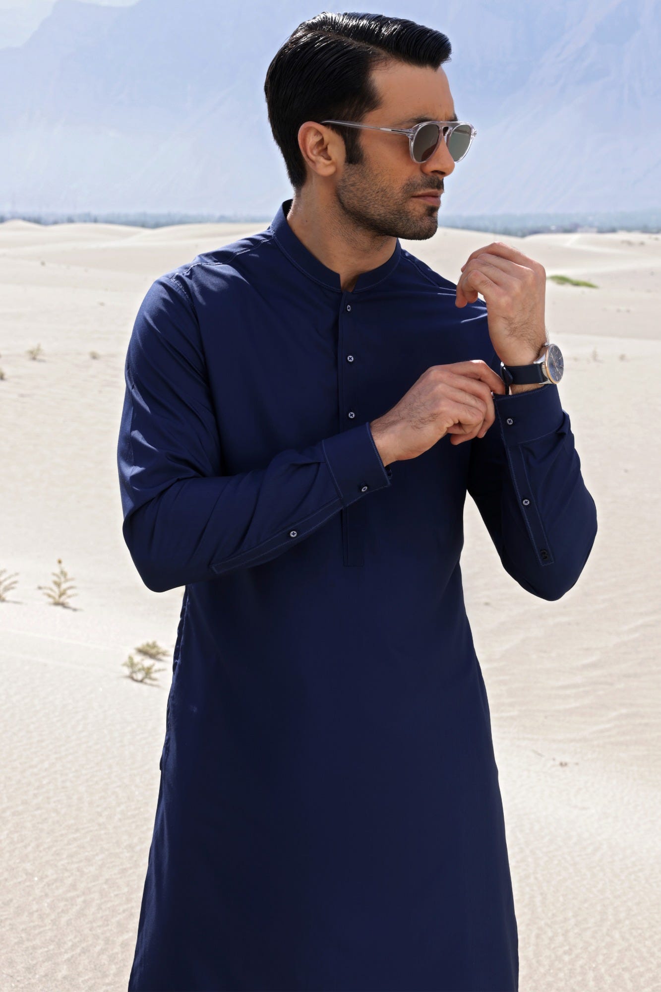 HUNGARY - NAVY BLENDED KAMEEZ SHALWAR
