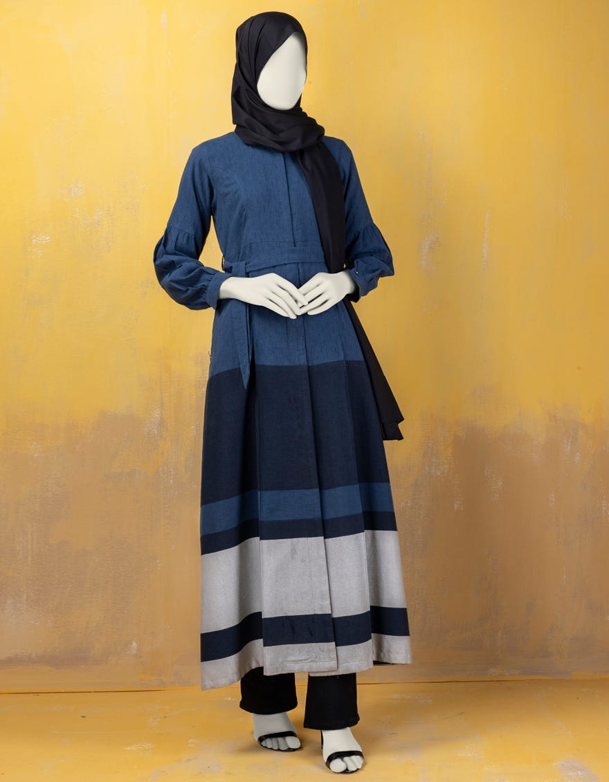 Blue Khaddi Abaya | Jjab-A-Jab-24-001