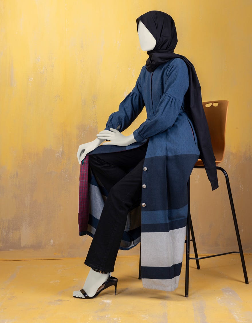 Blue Khaddi Abaya | Jjab-A-Jab-24-001