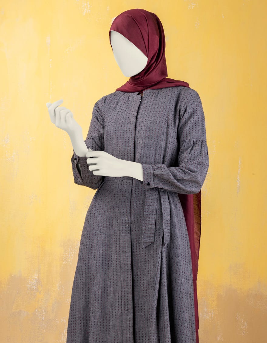 Grey Khaddi Abaya | Jjab-A-Jab-24-003