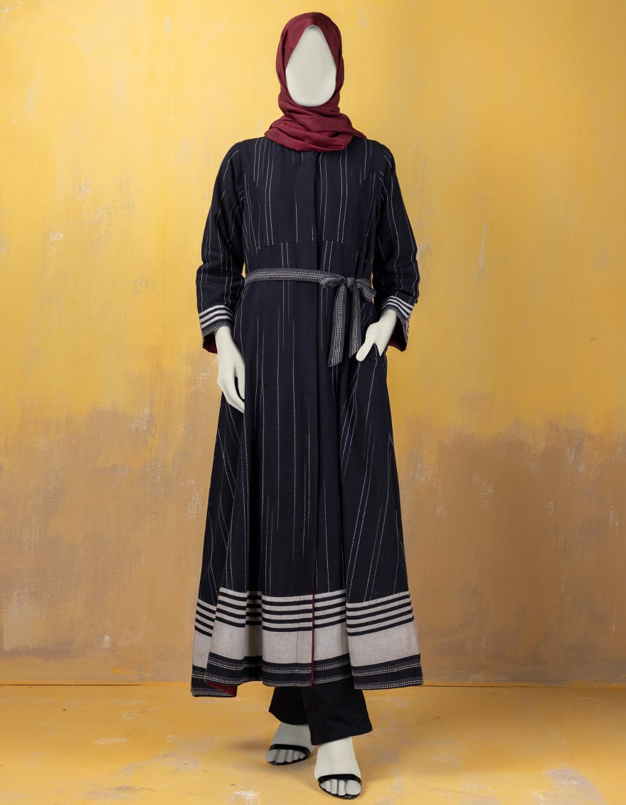Black Khaddi Abaya | Jjab-S-Jab-24-004