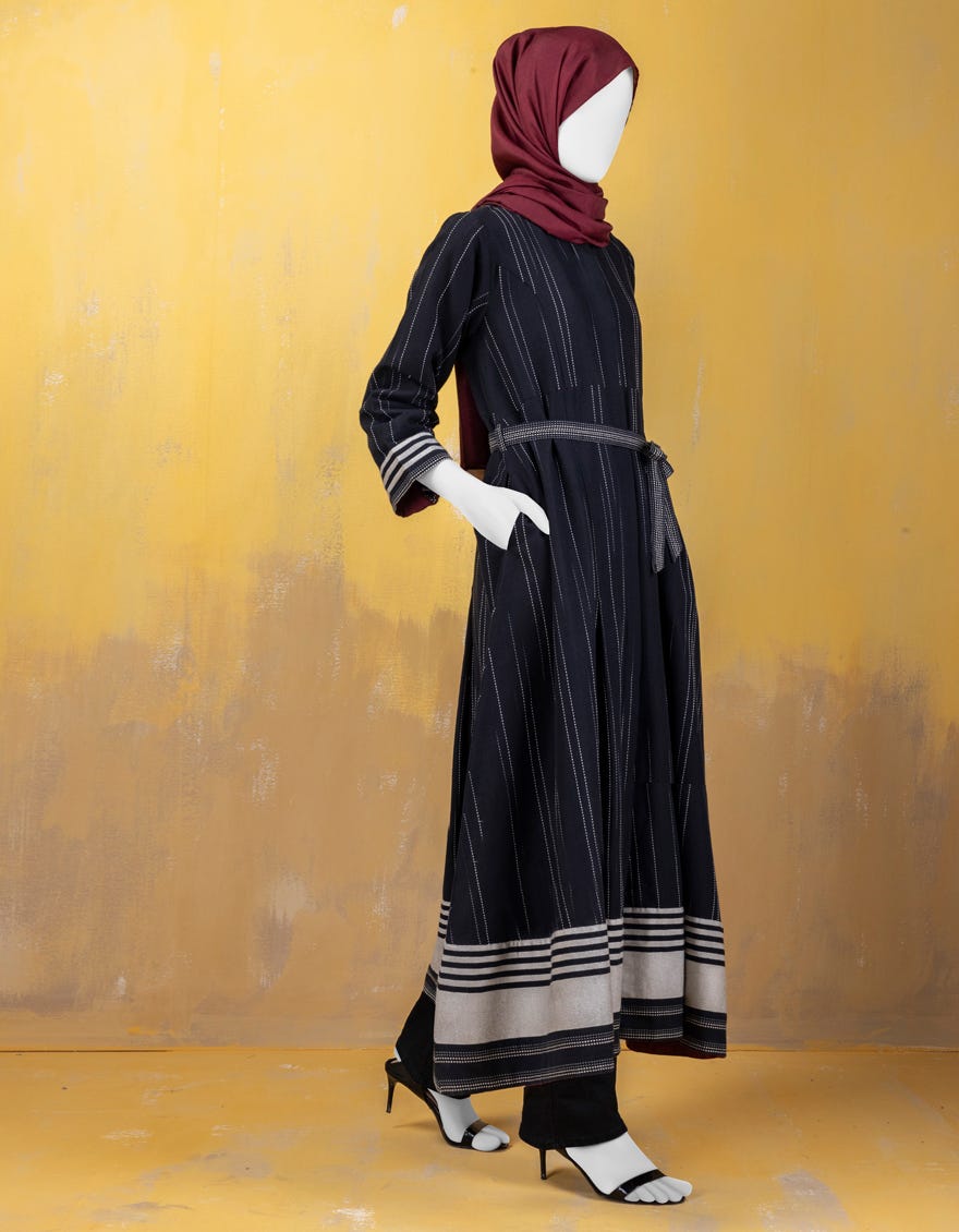 Black Khaddi Abaya | Jjab-S-Jab-24-004
