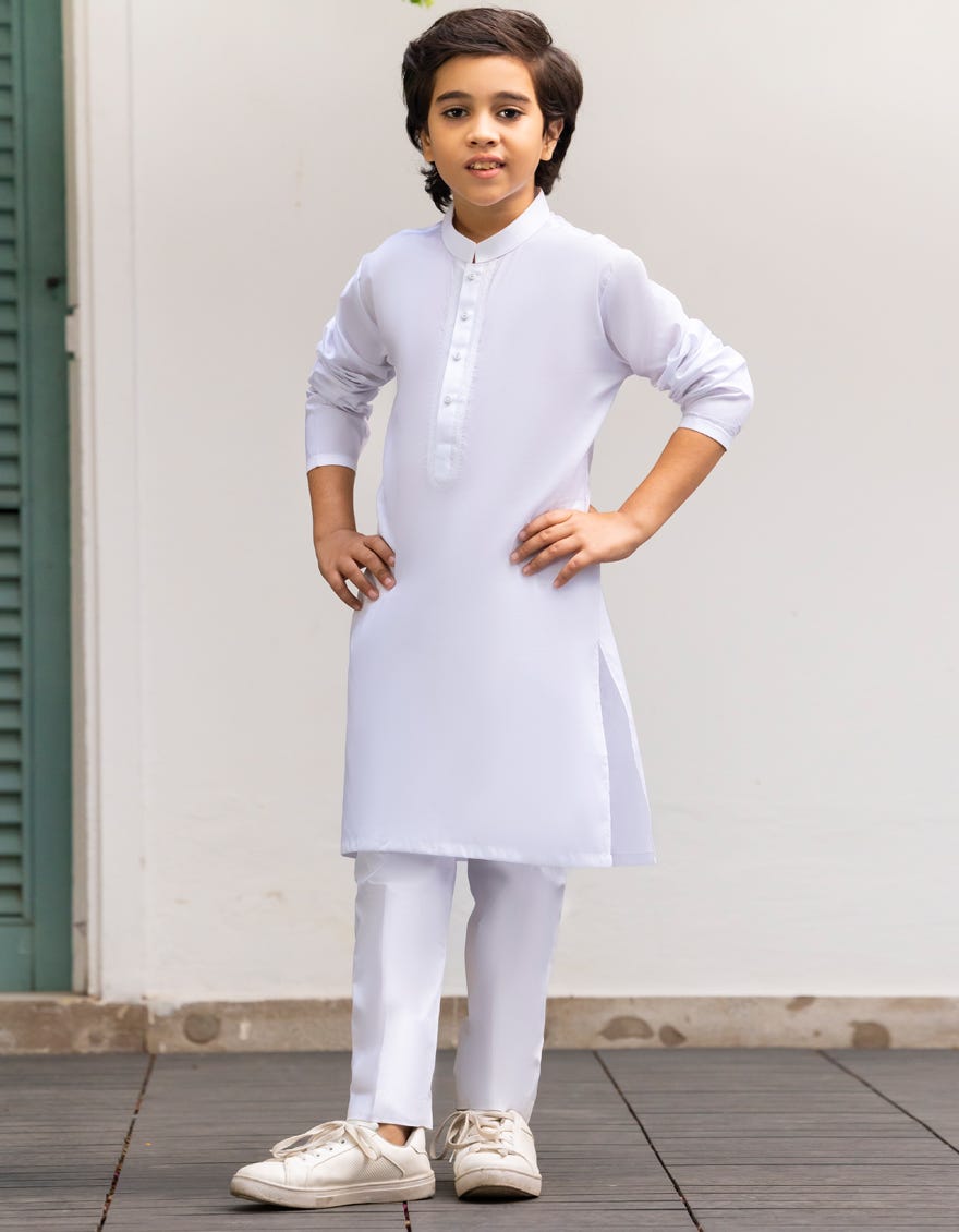 WHITE COTTON KURTA | JCK-S-90487