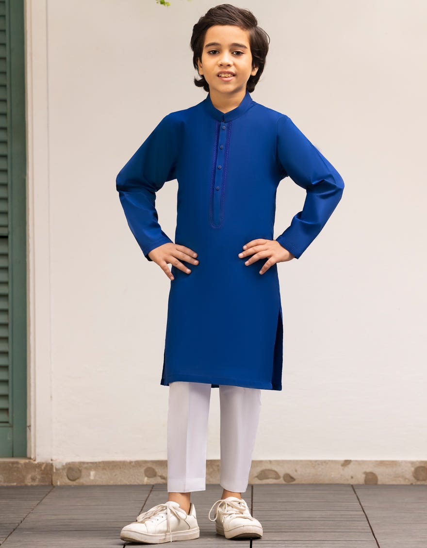 BLUE COTTON KURTA | JCK-S-90489