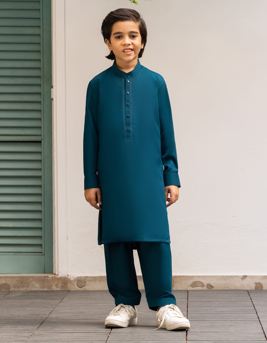 GREEN BLENDED KAMEEZ SHALWAR | JCKS-A-90508