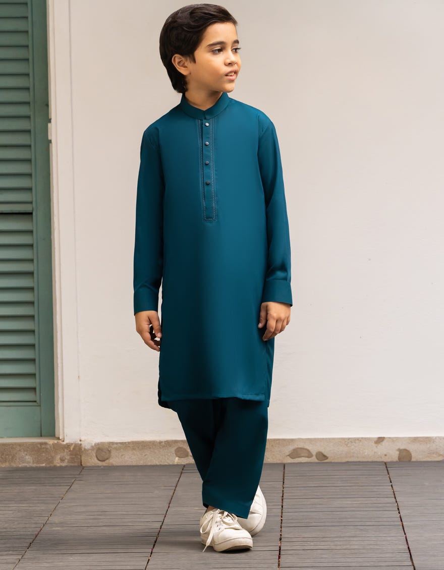 GREEN BLENDED KAMEEZ SHALWAR | JCKS-A-90508