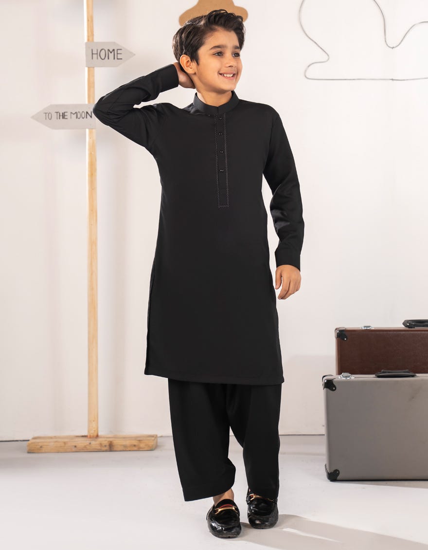 BLACK BLENDED KAMEEZ SHALWAR