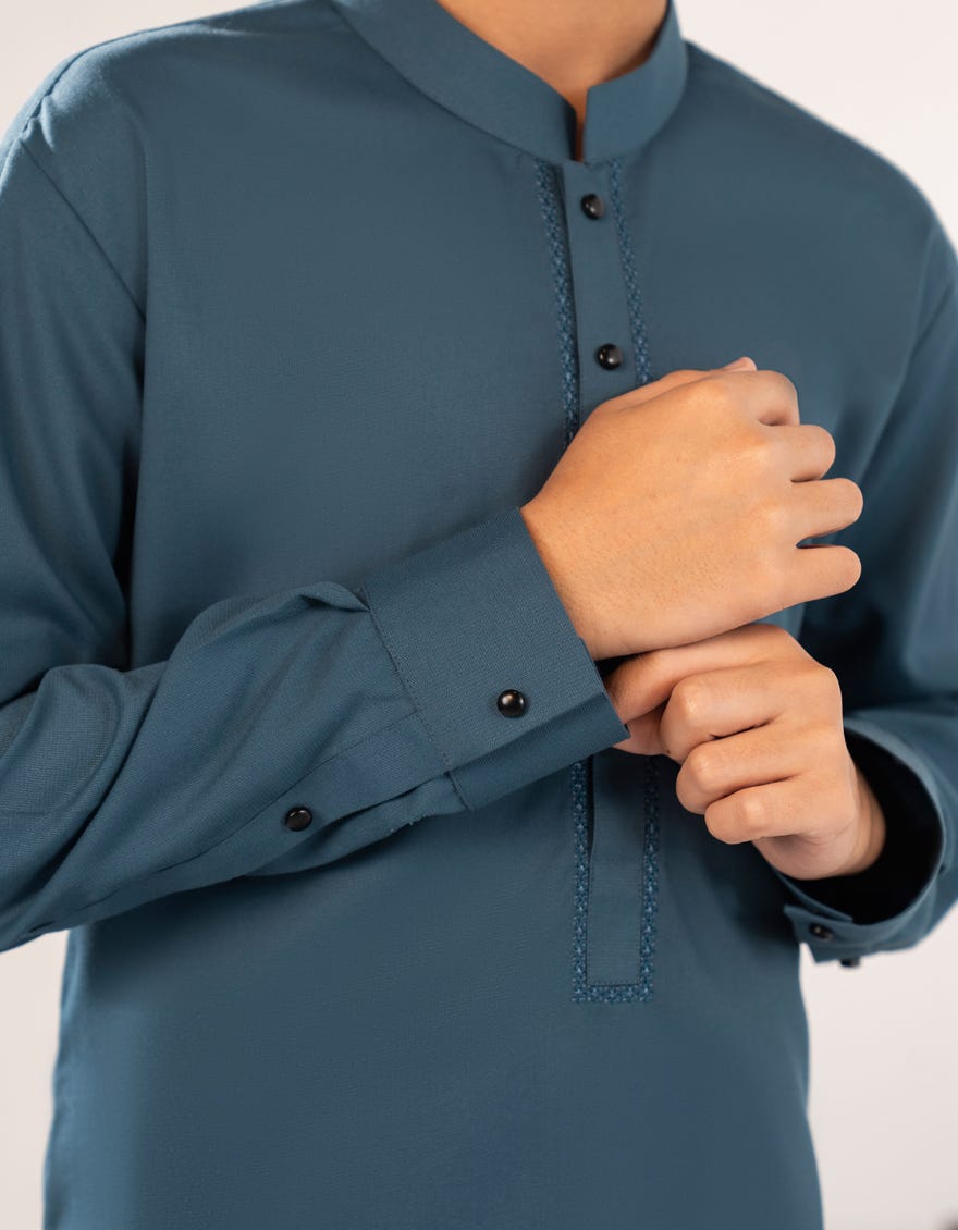 TEAL BLENDED KAMEEZ SHALWAR