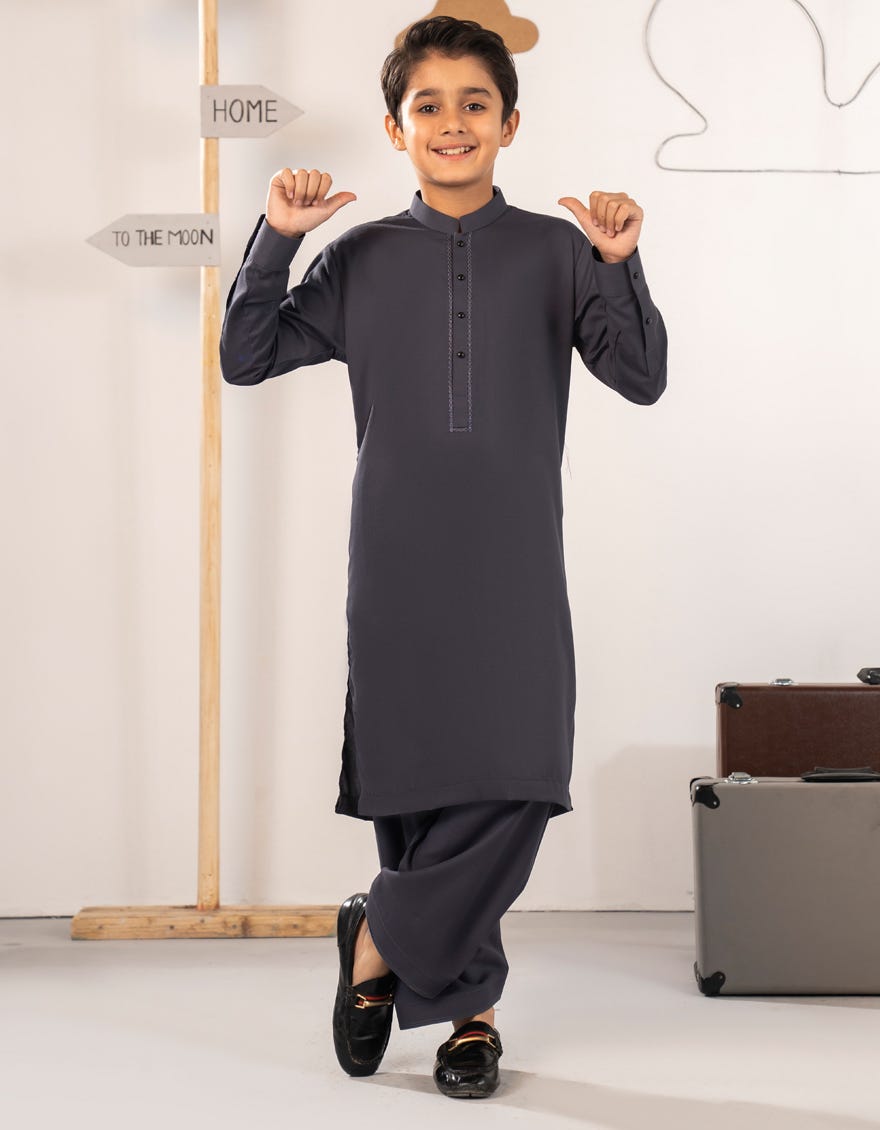 GREY BLENDED KAMEEZ SHALWAR
