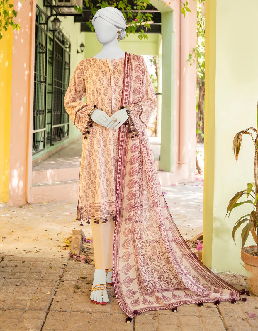 Brown Lawn Unstitched 2 Piece Dress | Jlawn-S-Jds-23-1117