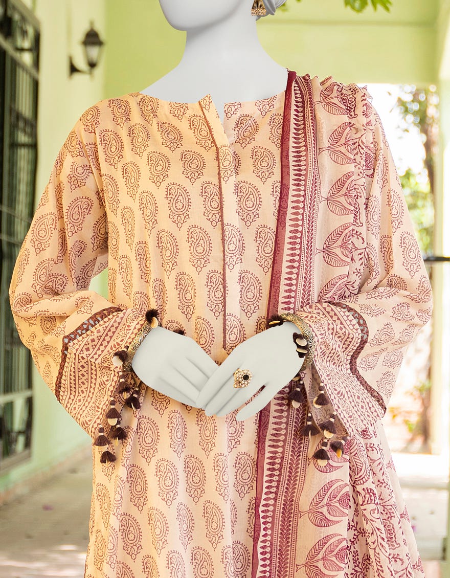 Brown Lawn Unstitched 2 Piece Dress | Jlawn-S-Jds-23-1117