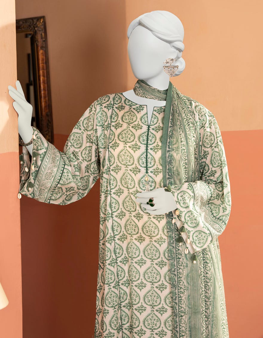 Green Lawn Unstitched 2 Piece Dress | Jlawn-S-Jds-23-1118