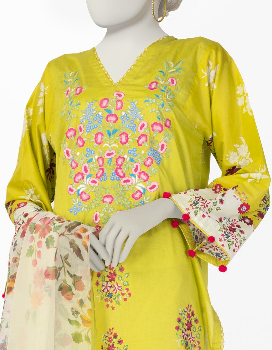GREEN LAWN EMBROIDERED 2PC STITCHED