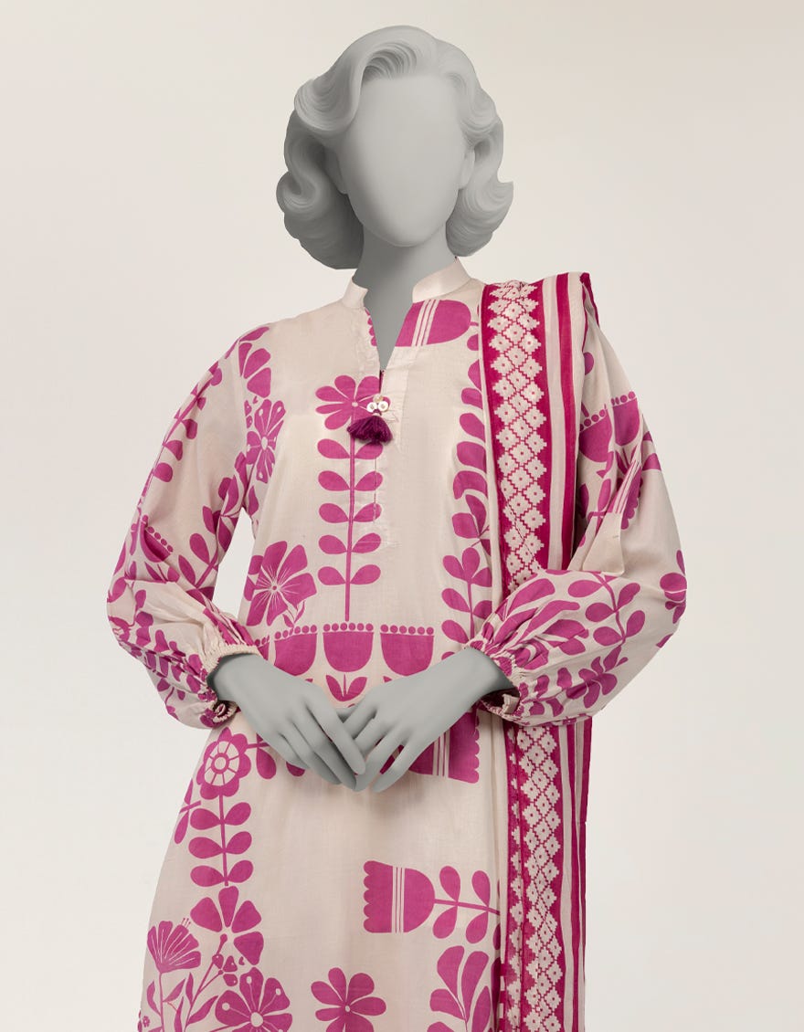 OFF WHITE LAWN PRINTED 2PC STITCHED