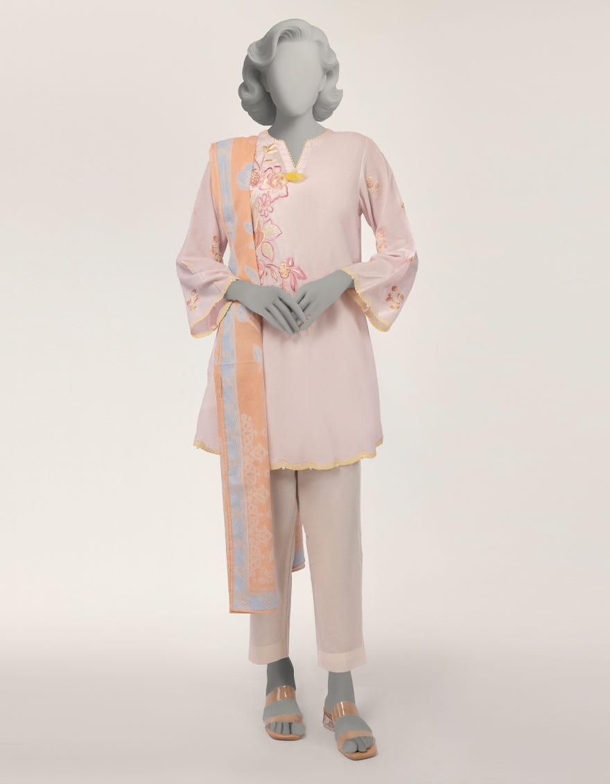 PINK LAWN EMBROIDERED 2PC STITCHED