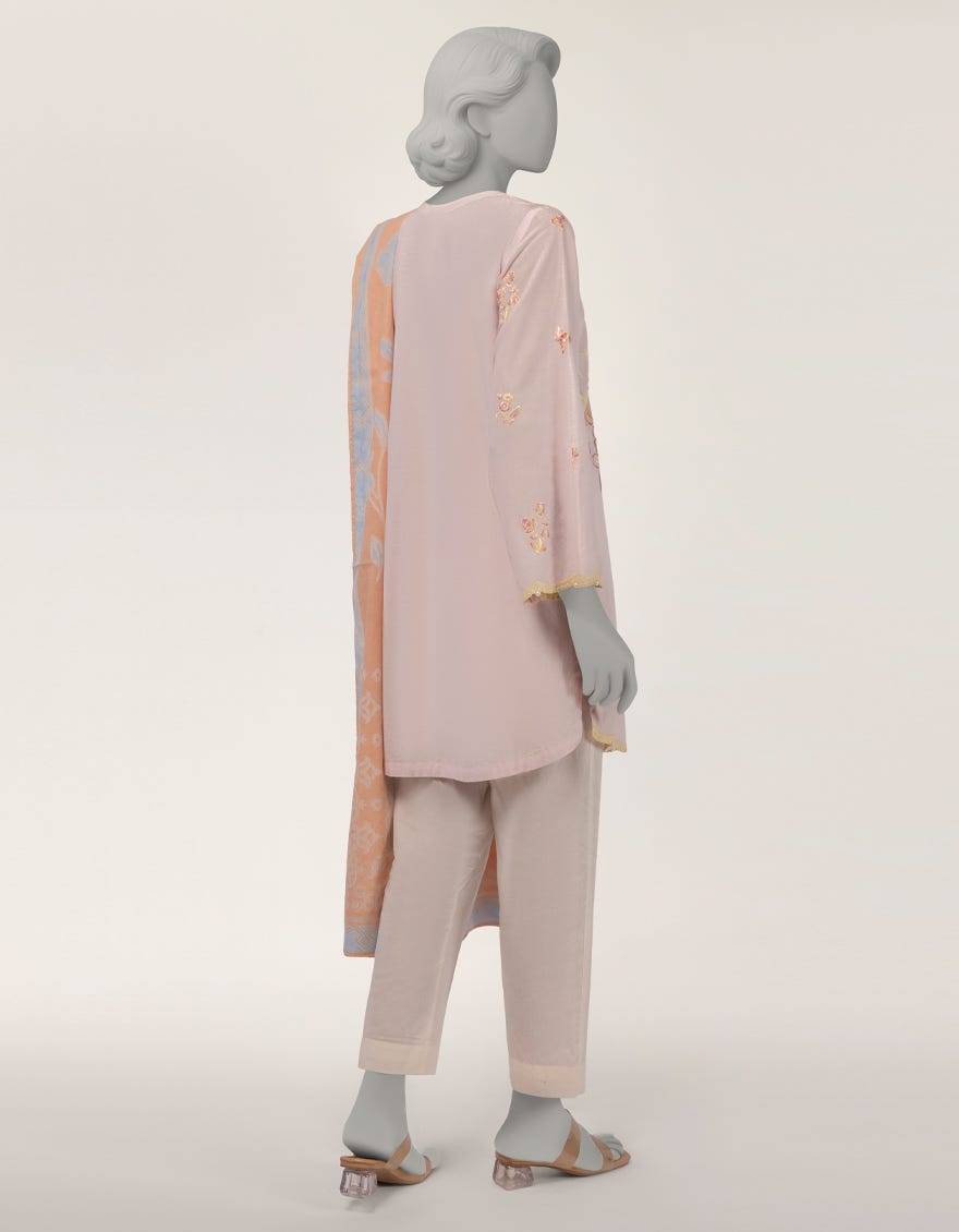 PINK LAWN EMBROIDERED 2PC STITCHED