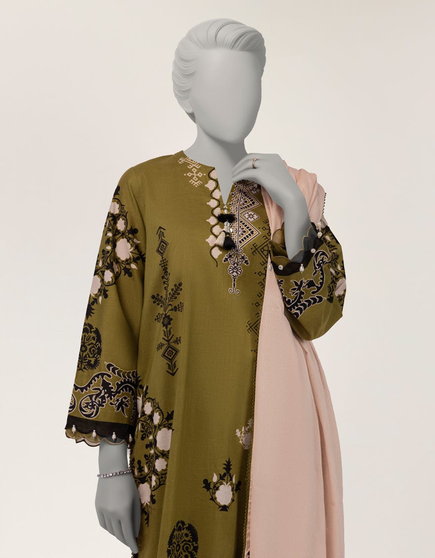 GREEN LAWN EMBROIDERED 2PC STITCHED