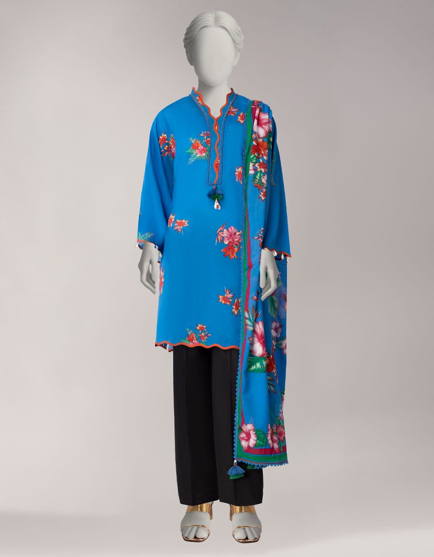 MULTICOLOR LAWN PRINTED UNSTITCHED 2PC