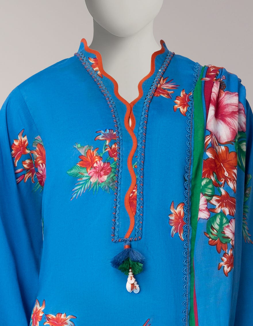 MULTICOLOR LAWN PRINTED UNSTITCHED 2PC