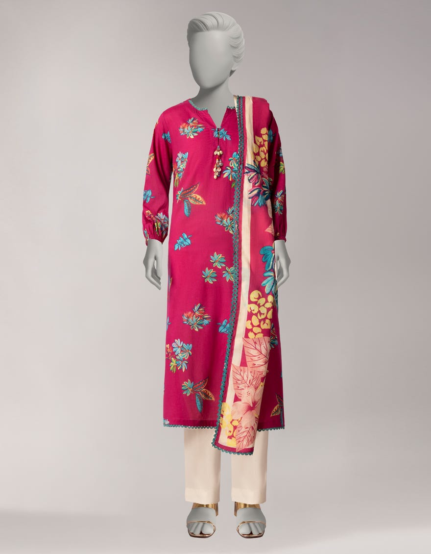 MULTICOLOR LAWN PRINTED UNSTITCHED 2PC