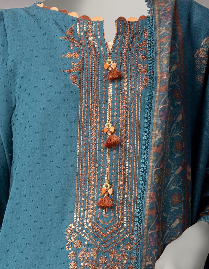 TEAL DORIA EMBROIDERED UNSTITCHED 2PC