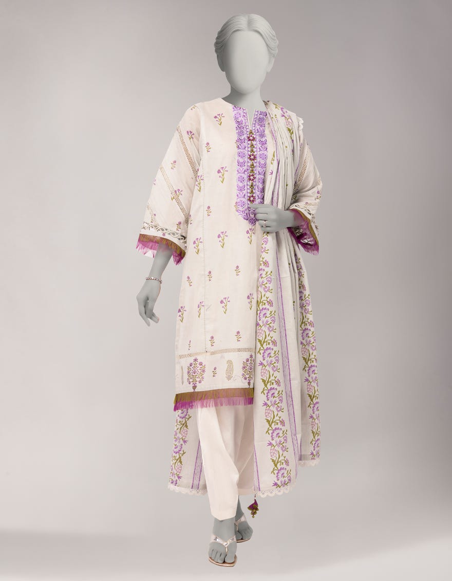 MULTICOLOR LAWN EMBROIDERED UNSTITCHED 2PC