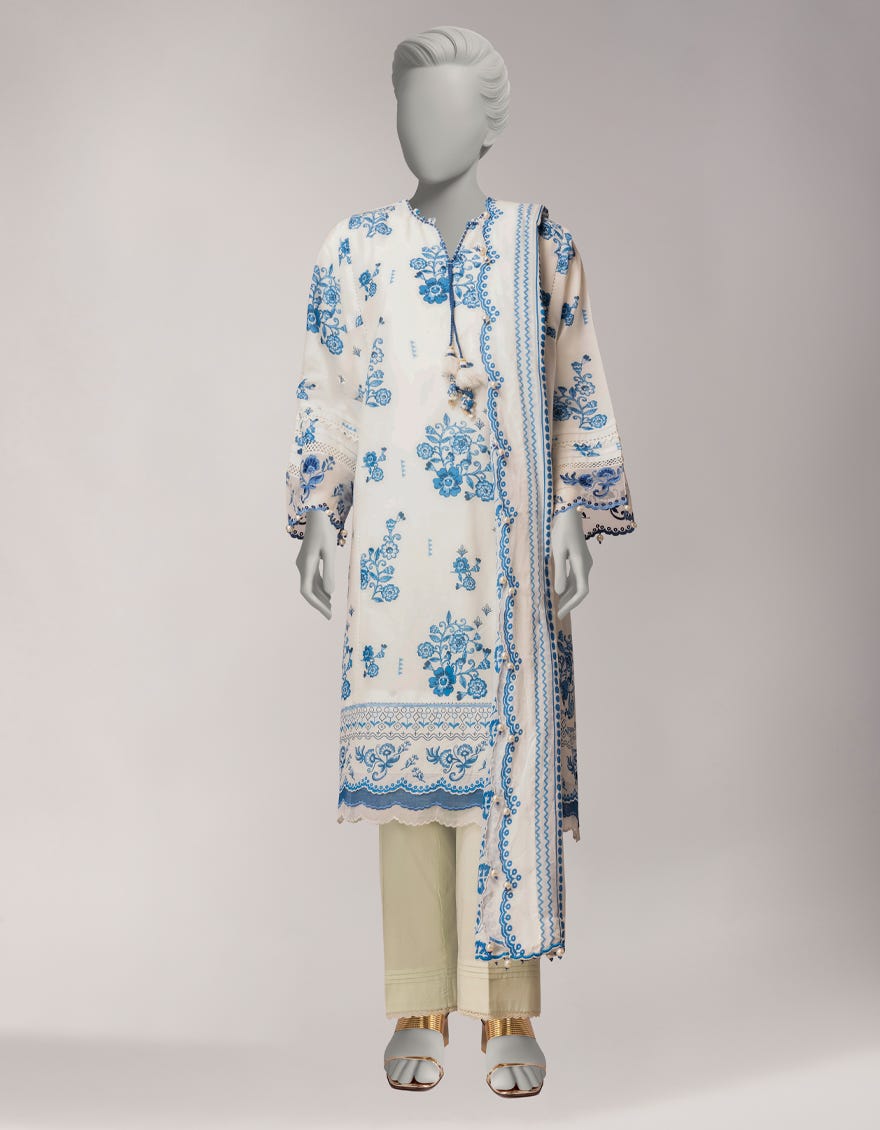 MULTICOLOR LAWN EMBROIDERED WOMEN UNSTITCHED 2PC