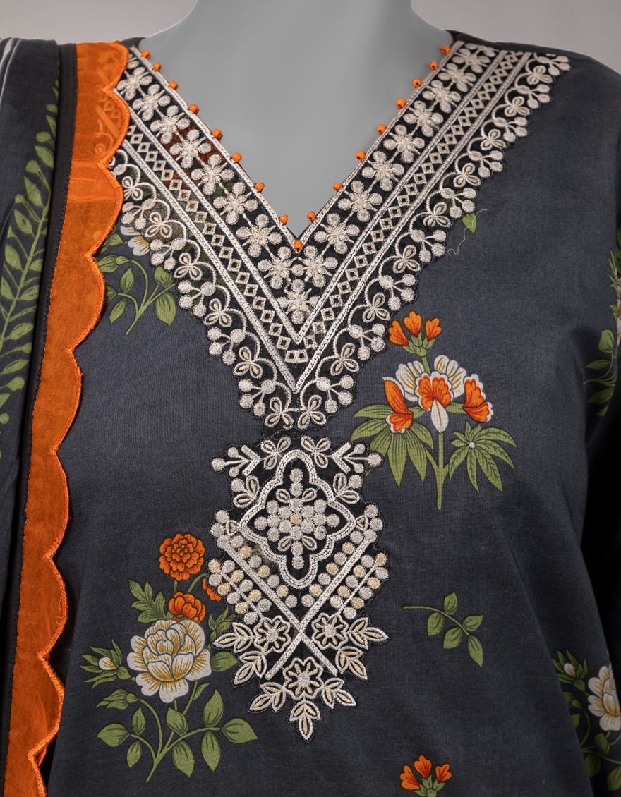 MULTICOLOR LAWN EMBROIDERED WOMEN UNSTITCHED 2PC