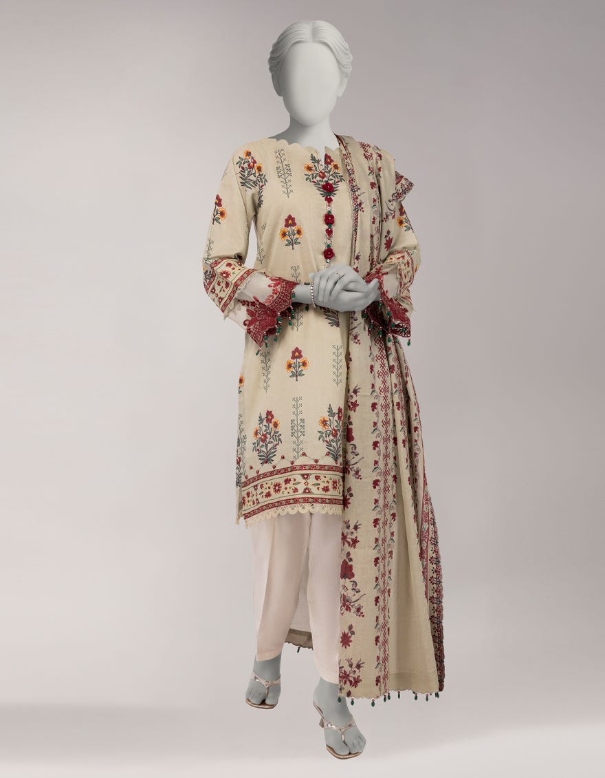 MULTICOLOR LAWN EMBROIDERED WOMEN UNSTITCHED 2PC