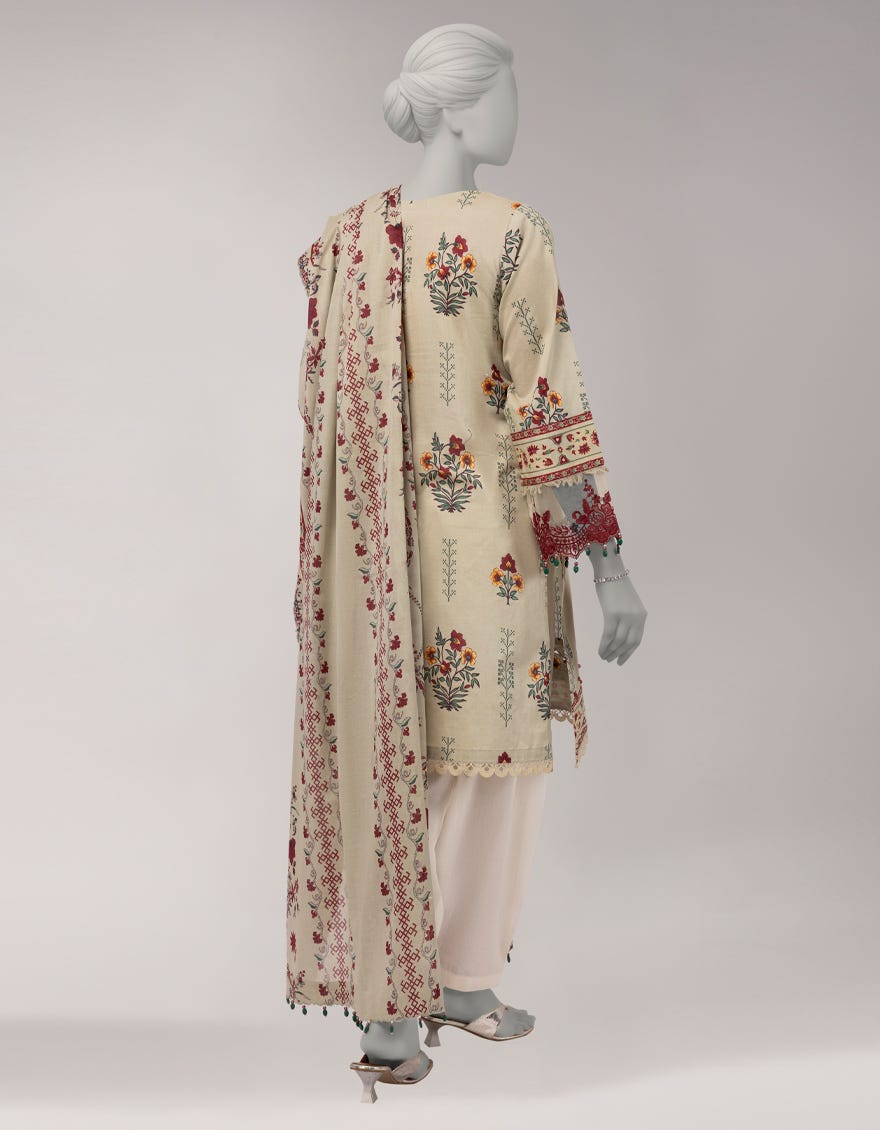 MULTICOLOR LAWN EMBROIDERED WOMEN UNSTITCHED 2PC