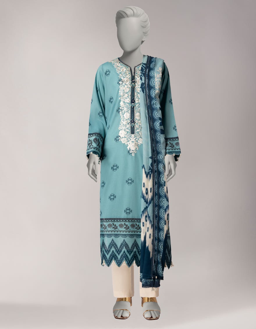 MULTICOLOR LAWN EMBROIDERED WOMEN UNSTITCHED 2PC