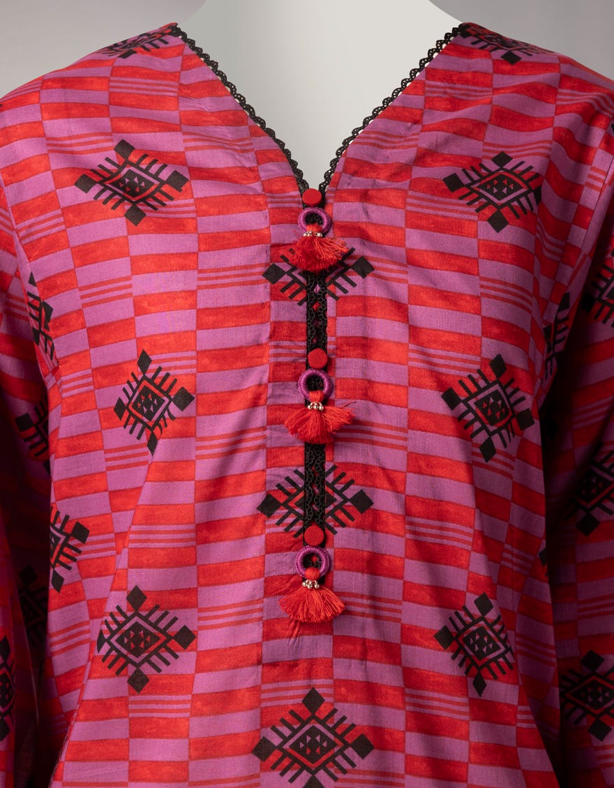 MULTICOLOR LAWN EMBROIDERED WOMEN UNSTITCHED 2PC