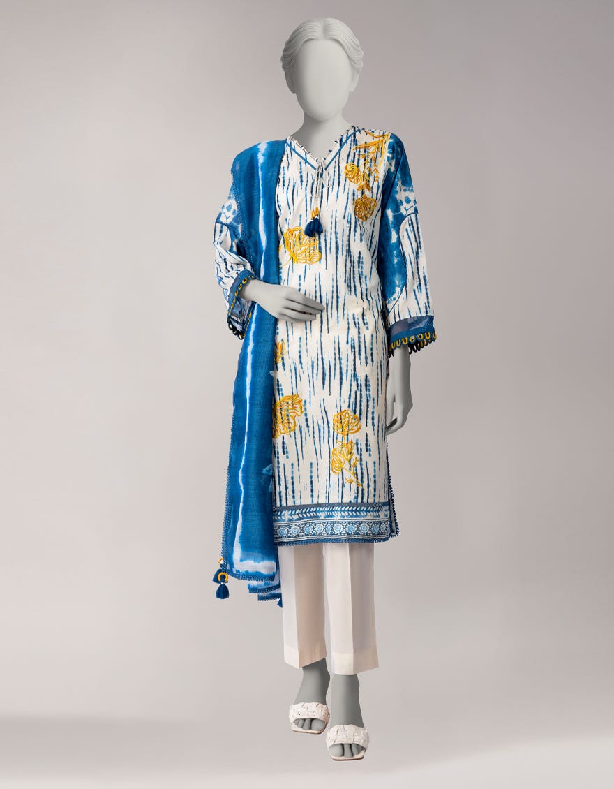 MULTICOLOR LAWN EMBROIDERED UNSTITCHED 2PC