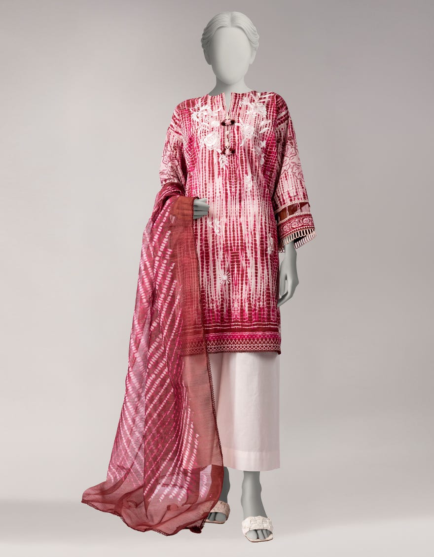 MULTICOLOR LAWN EMBROIDERED UNSTITCHED 2PC