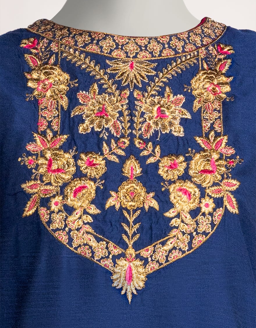 blue-cotton-net-embroidered-kurti-jfs25224s