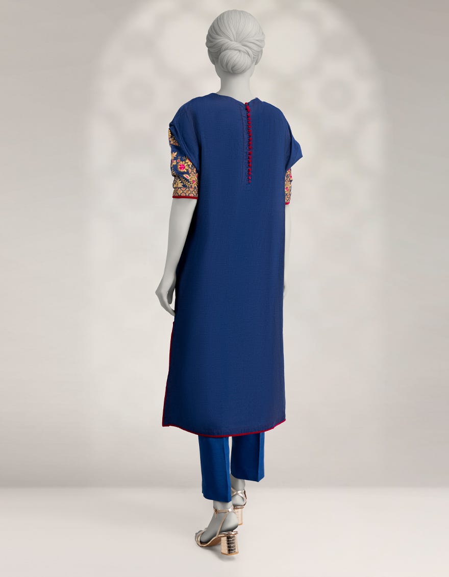 blue-cotton-net-embroidered-kurti-jfs25224s