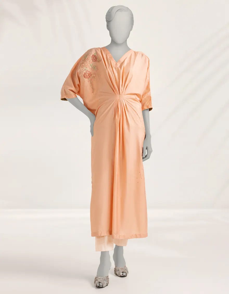 peach-embroidered-raw-silk-kurti-jfs25231s