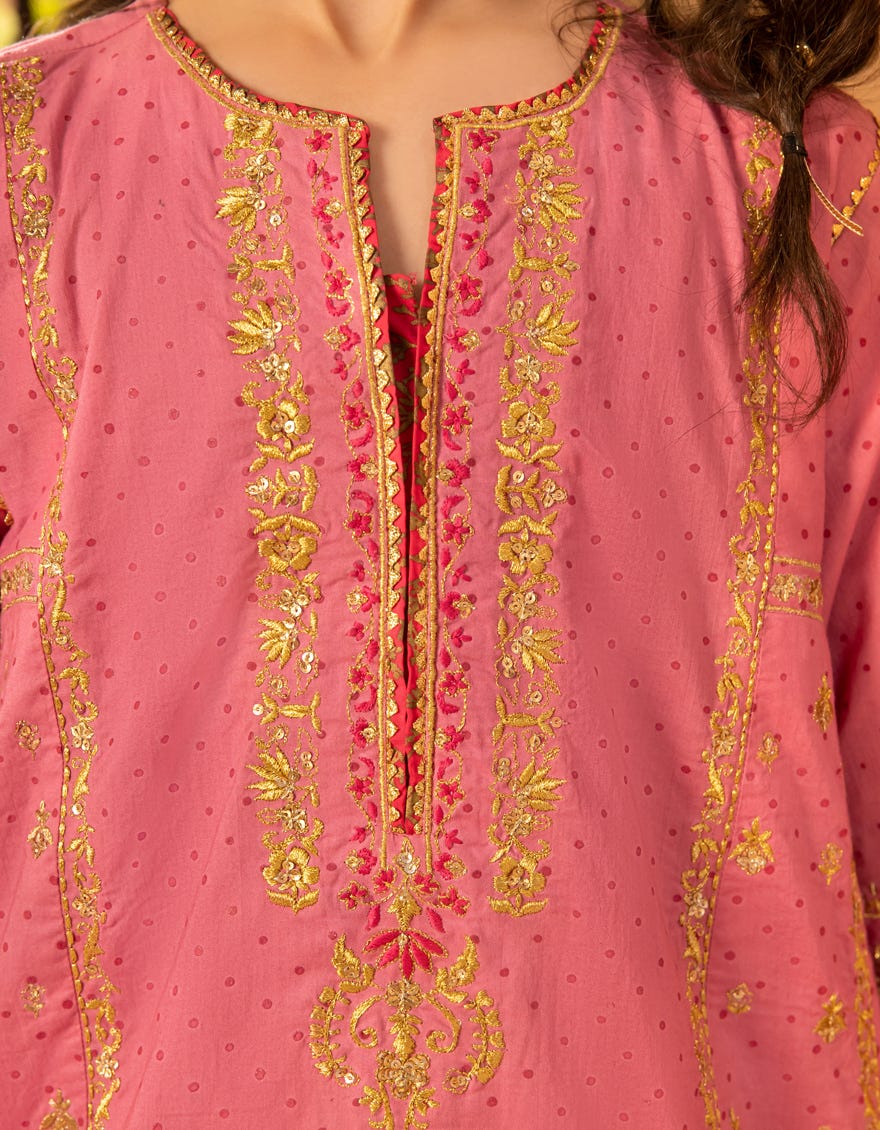 PINK LAWN EMBROIDERED 3PC STITCHED