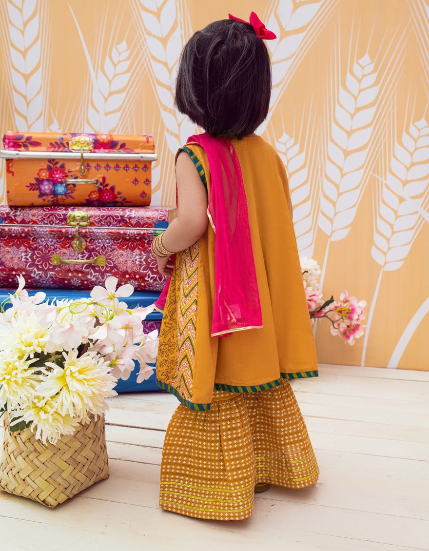 Yellow Lawn Infant 3 Piece Stitched Dress | Jik-S-Jgin-23-054