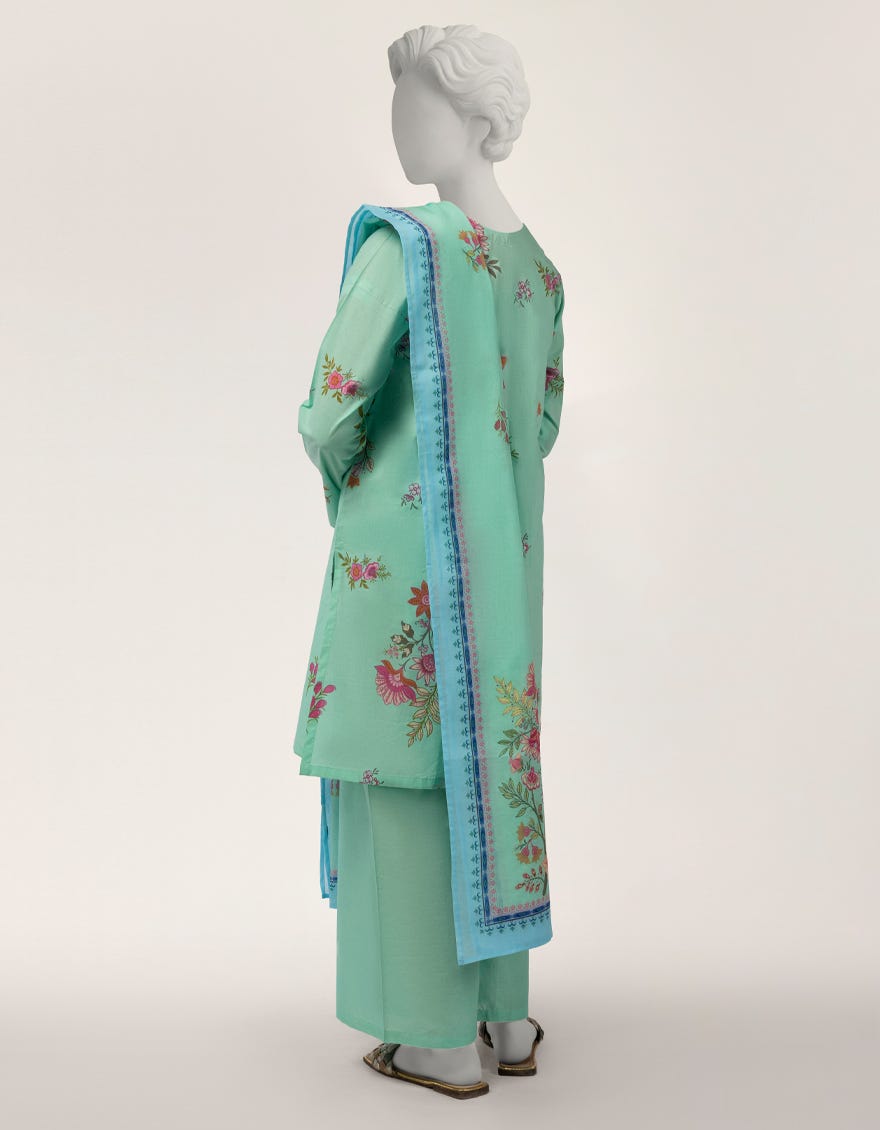 GREEN LAWN PRINTED 3PC STITCHED