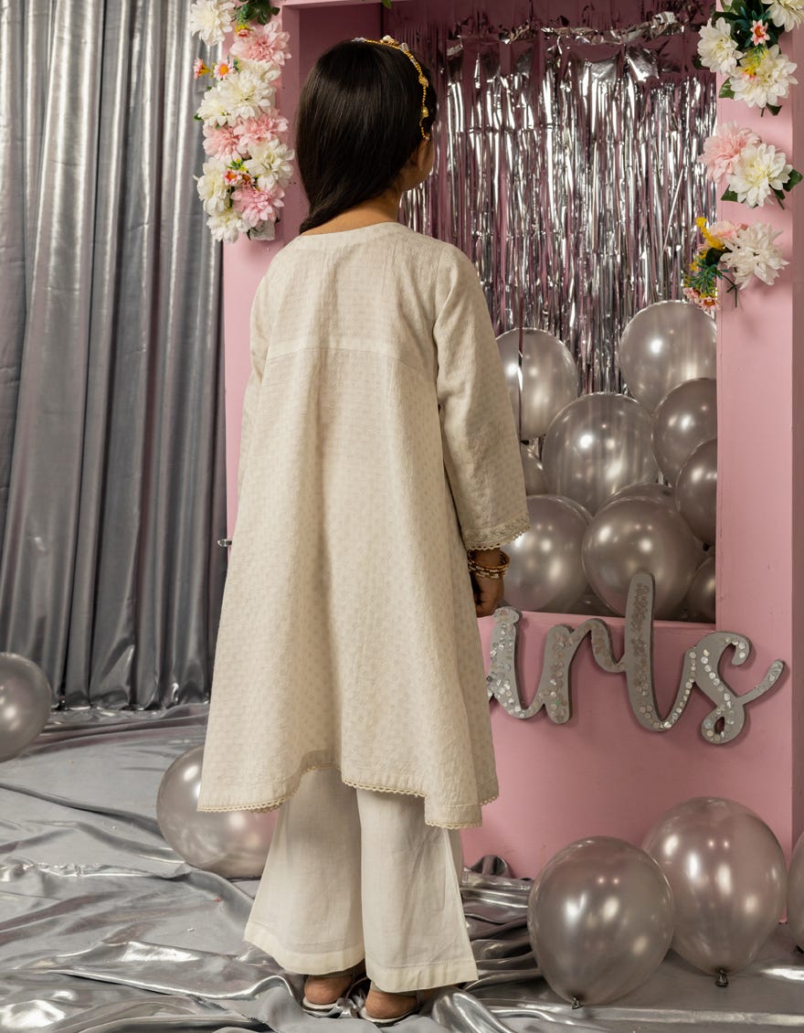 GREY DOBBY EMBROIDERED KURTI