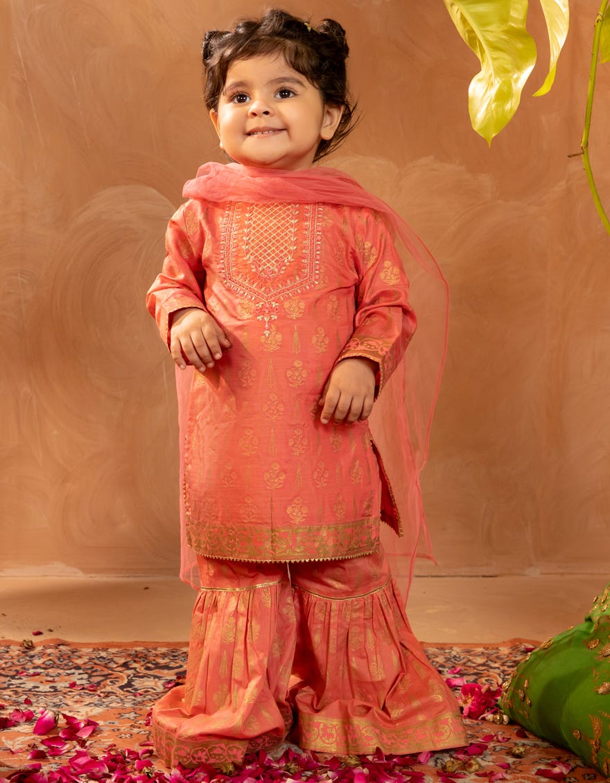 PEACH COTTON SILK EMBROIDERED 3PC STITCHED