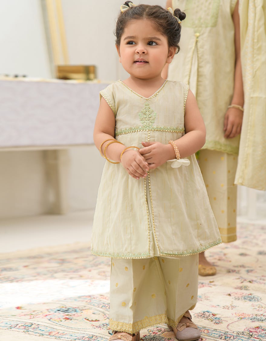 MINT GREEN DOBBY EMBROIDERED 2PC STITCHED