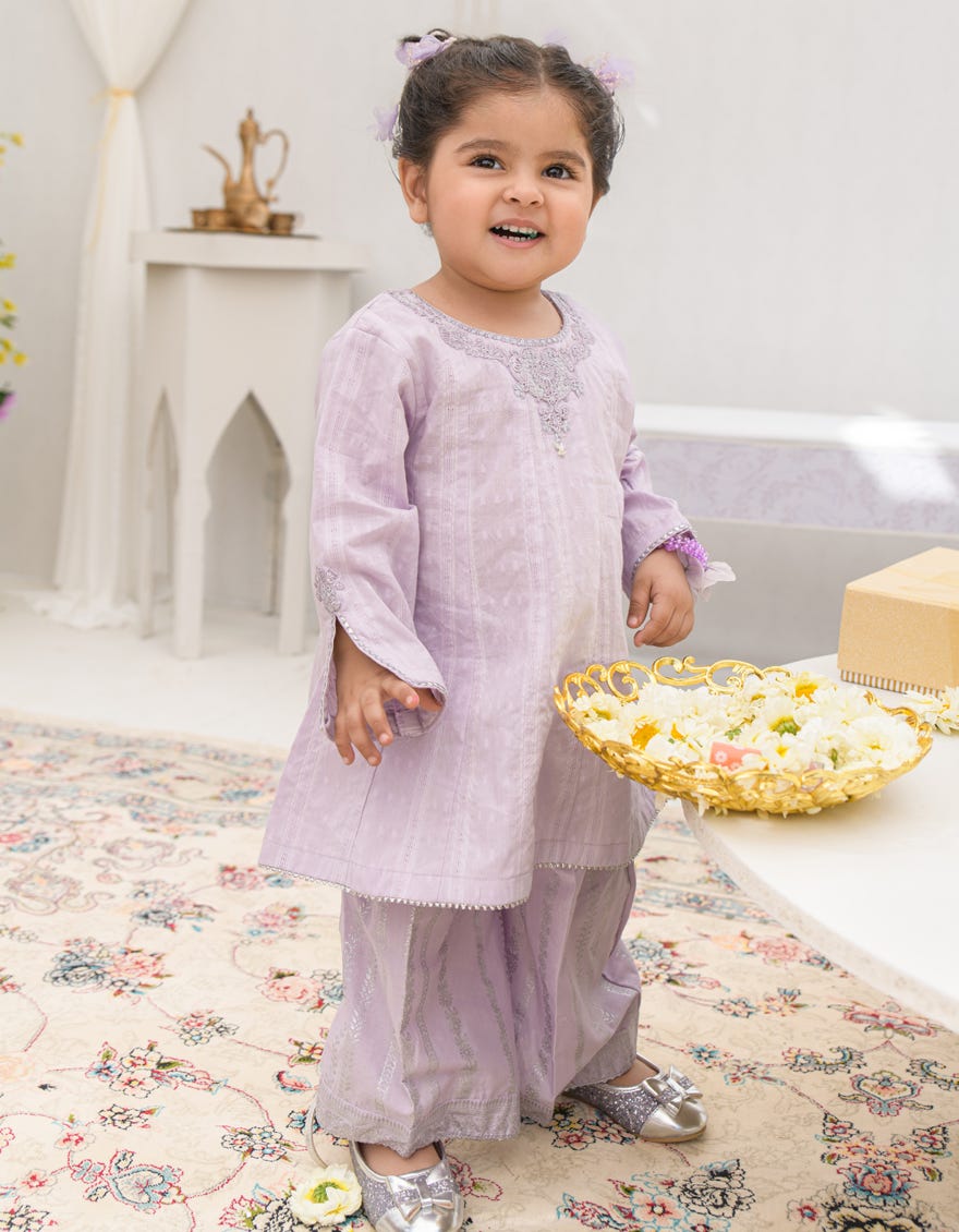 LILAC DOBBY EMBROIDERED 2PC STITCHED