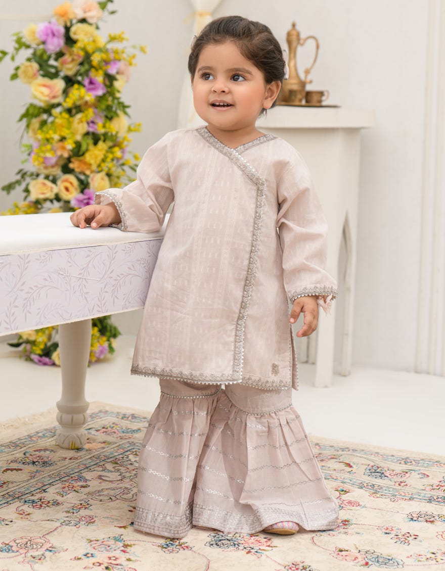 PINK DOBBY EMBROIDERED 2PC STITCHED