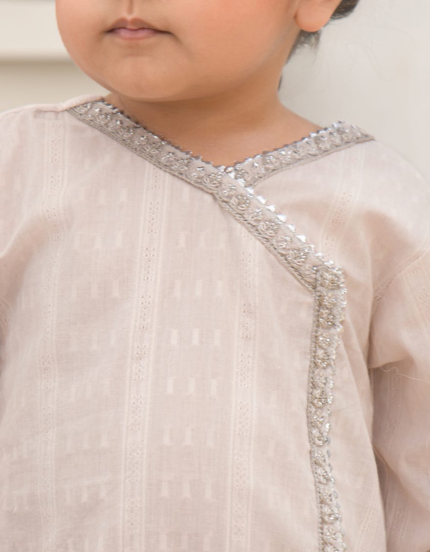 PINK DOBBY EMBROIDERED 2PC STITCHED